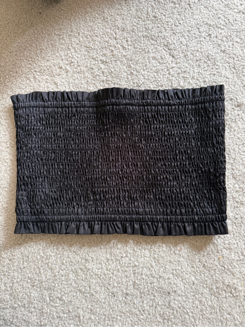 FOREO Black Smocked Tube Crop Top